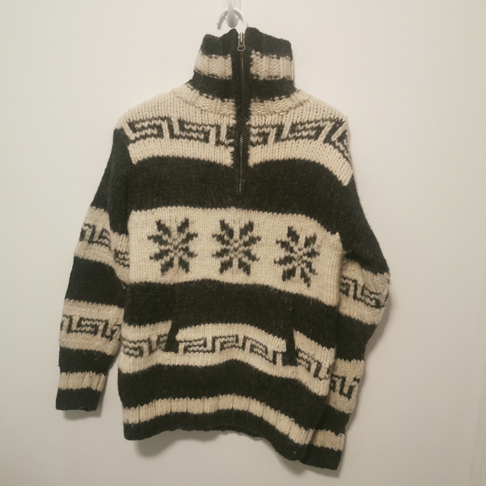 COMPANY OF ADVENTURERS | Cowichan style alpaca wool zip sweater size M
